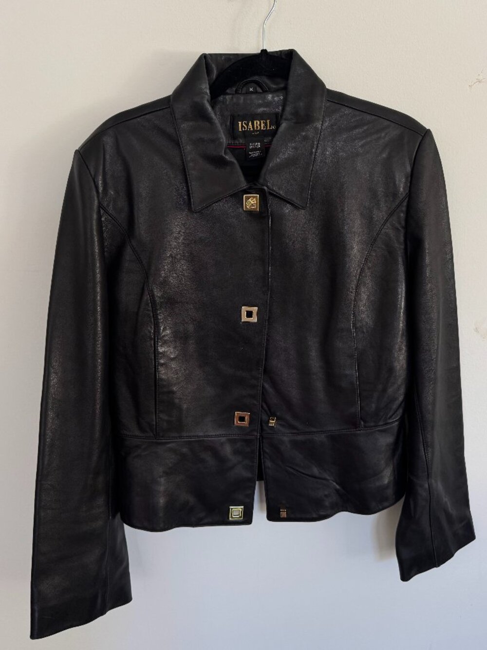 Vintage Isabel USA Black Genuine Leather Jacket M